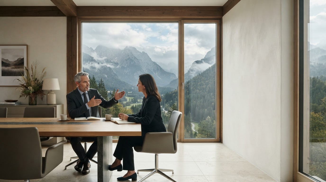 Summit Counsel – abstrakte Visualisierung von Datenflüssen für KI-gestützte Liquiditätsanalyse